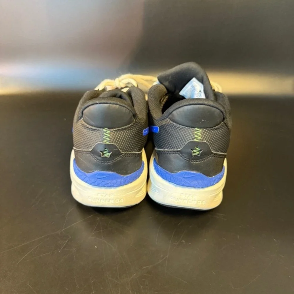 Nike Star Runner 4 DX7615-004‎ Black Blue Synthetic Mesh Running Shoes Kids 5Y